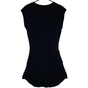 Free People Beach Women Dress XS Black Cotton Knit Mini Elastic Waist Sleeveless